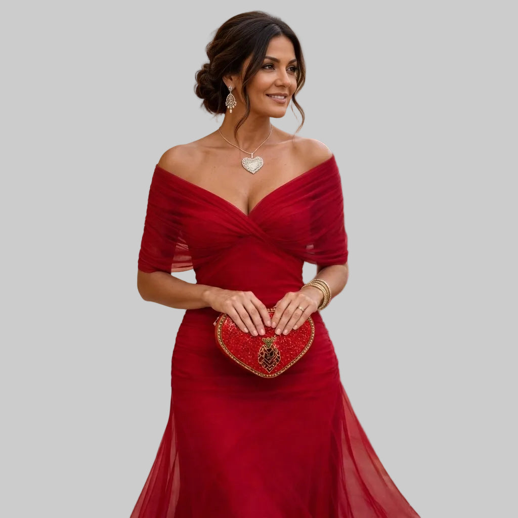 Women's Off-Shoulder Chiffon Mermaid Maxi Dress