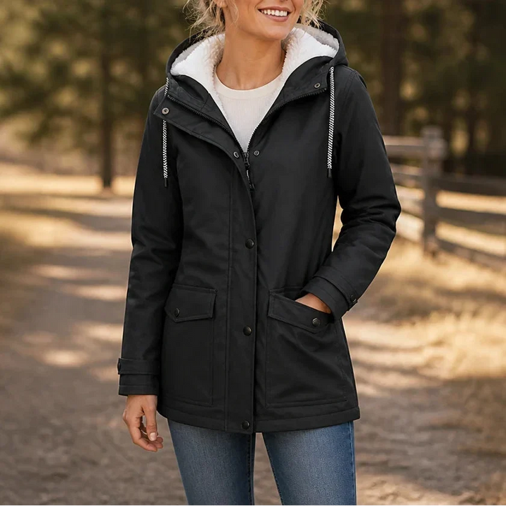 Women's Fleece-Lined Hooded Winter Jacket