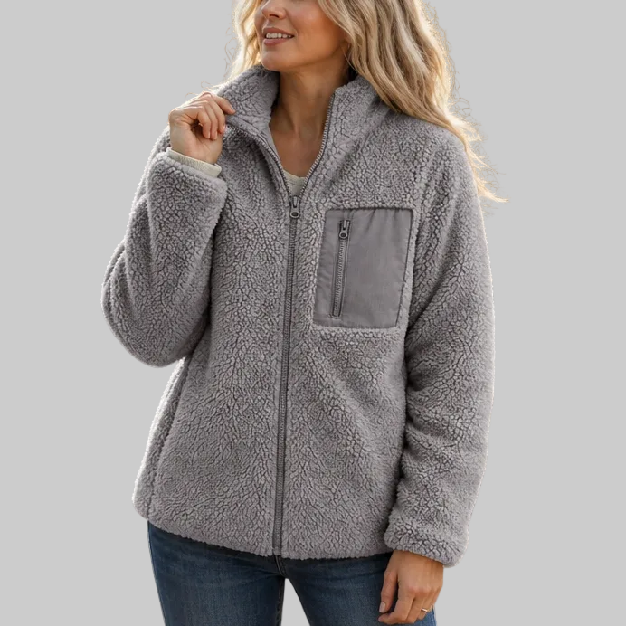 Women's Fleece-Look Zip-Up Winter Jacket