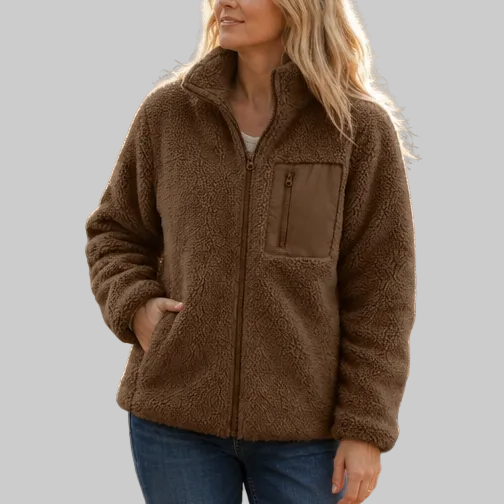 Women's Fleece-Look Zip-Up Winter Jacket