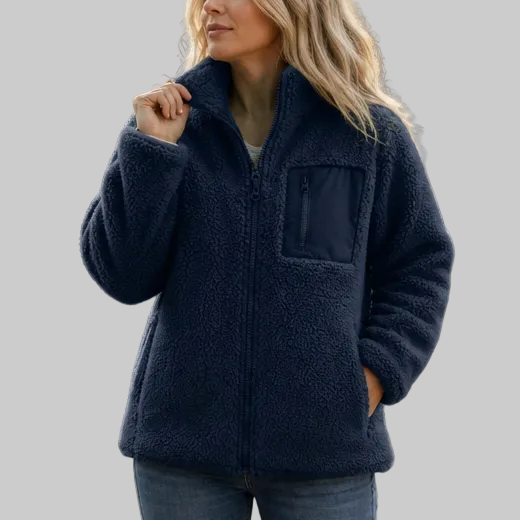 Women's Fleece-Look Zip-Up Winter Jacket