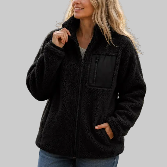 Women's Fleece-Look Zip-Up Winter Jacket