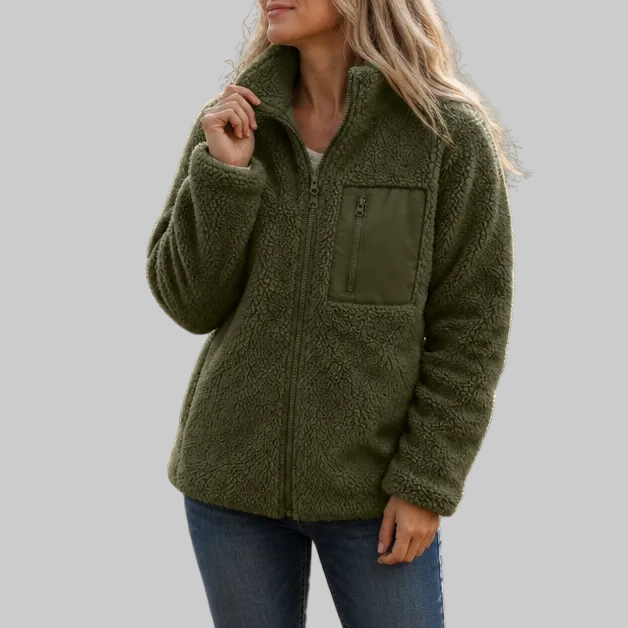 Women's Fleece-Look Zip-Up Winter Jacket