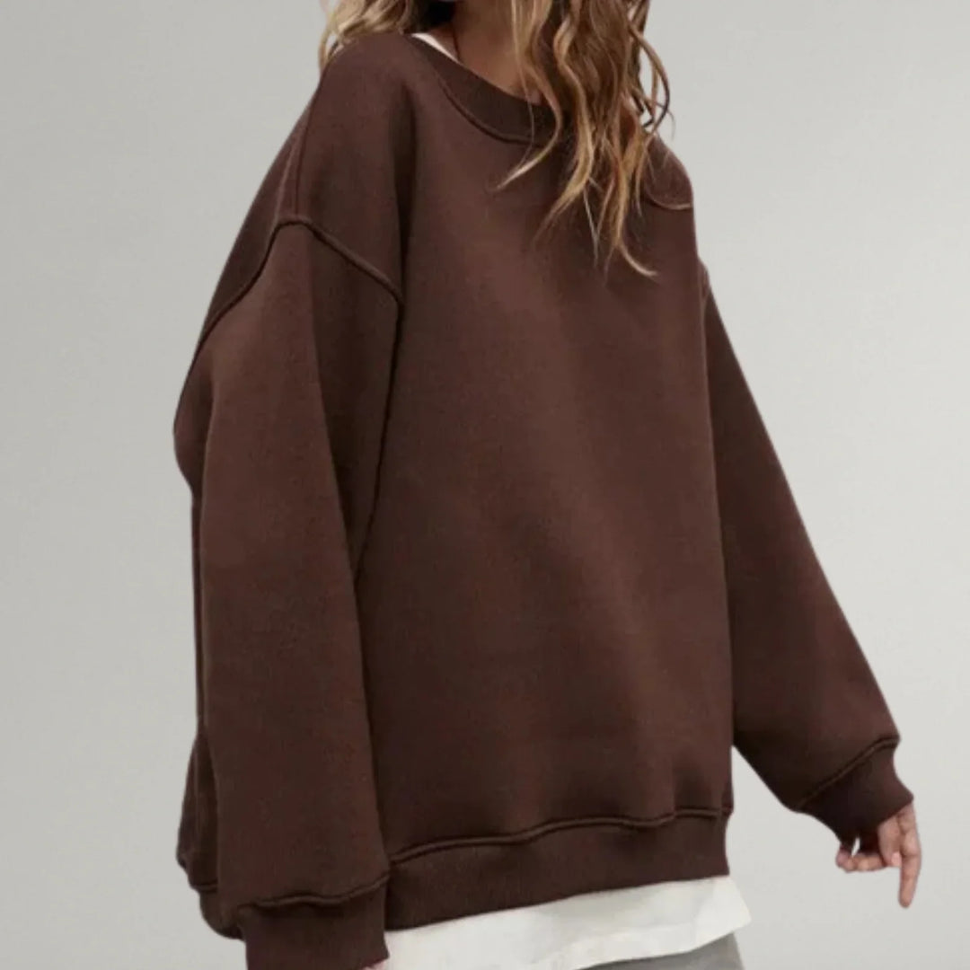 Women's Oversized Crew Neck Long-Sleeve Jumper