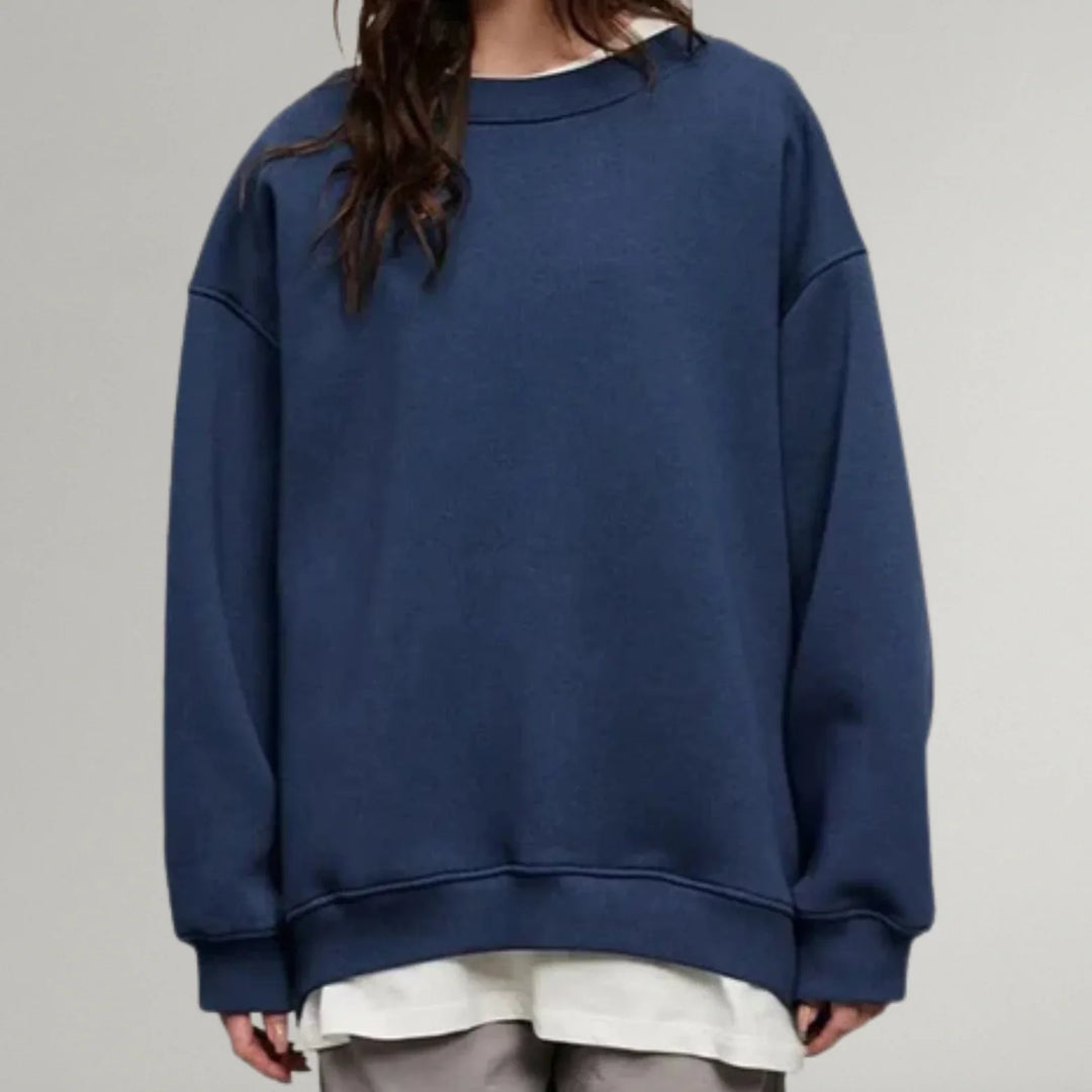 Women's Oversized Crew Neck Long-Sleeve Jumper