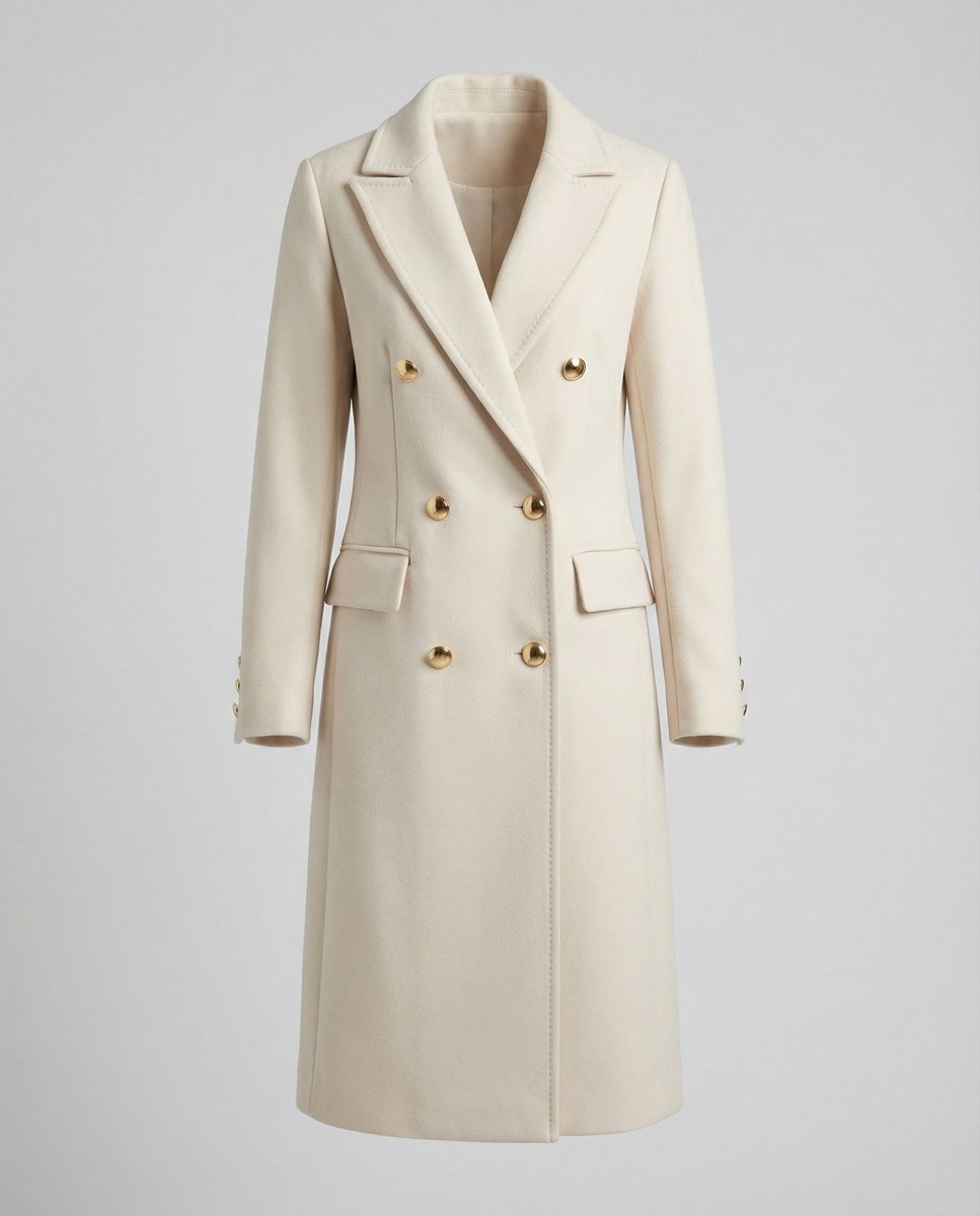 Women's Double-Breasted Longline Overcoat