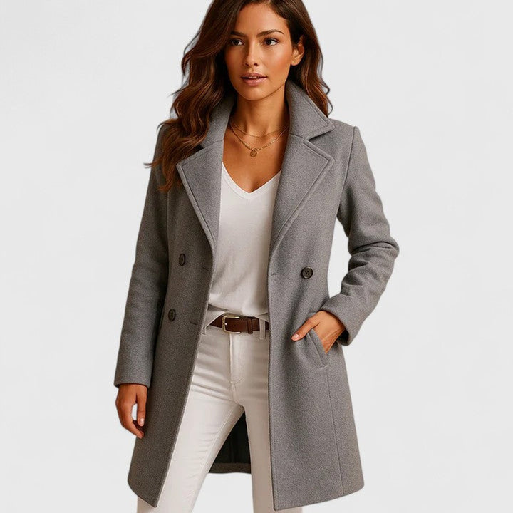 Tailored Notch-Lapel Longline Coat