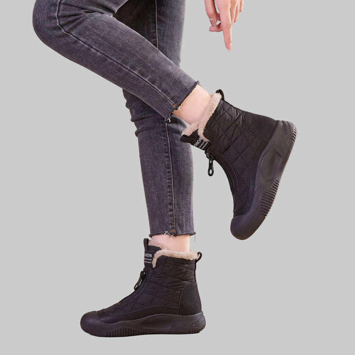 Women's Fur-Lined Quilted Snow Boots