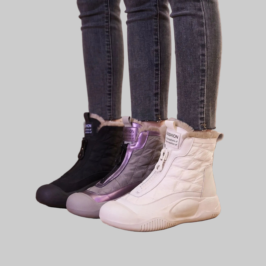 Women's Fur-Lined Quilted Snow Boots